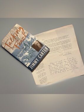 Jimmy Carters Peace Talks Personal Signed Letter Book President 99 Died Democrat